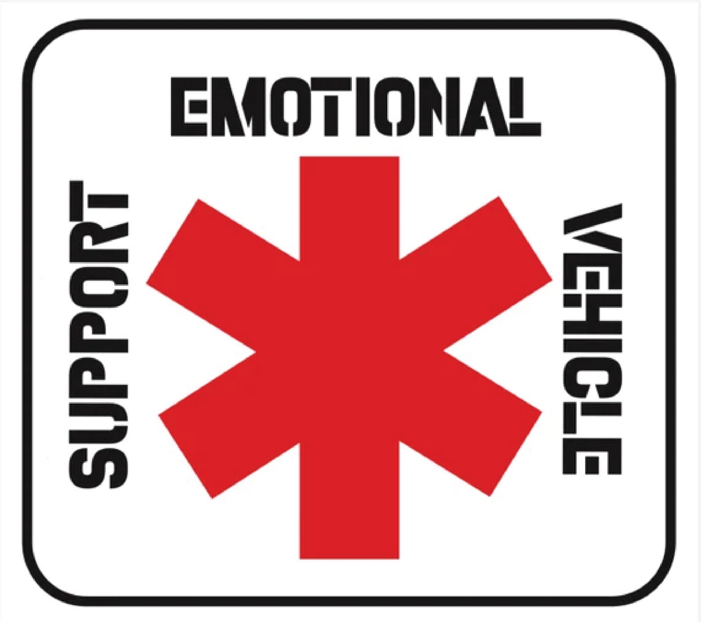 Emotional Support Vehicle Decal Sticker