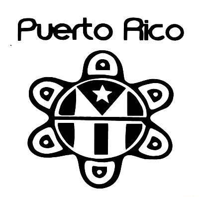Pueto Rico Sol Taino with PR Flag Decal Sticker