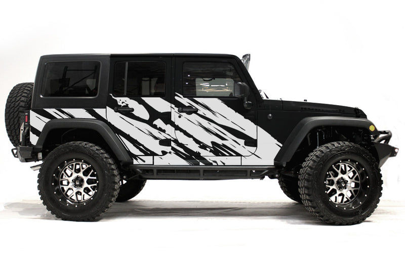 Jeep Wrangler Full Side Shredded Rip Decal Sticker 583