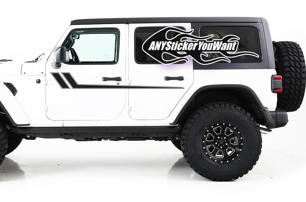 JL Wrangler Full Side Broken Hockey Swoosh Decal 2