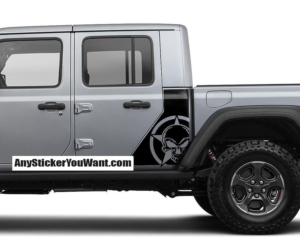 Jeep Gladiator Oscar Mike Military Star Skull Decal Sticker 6
