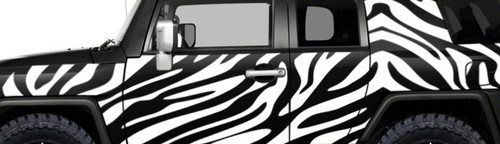 FJ ORIGINAL PRINT NEL 黒白L size TRD Toyota FJ Cruiser Full Zebra Stripe Vinyl Decal Sticker Kit