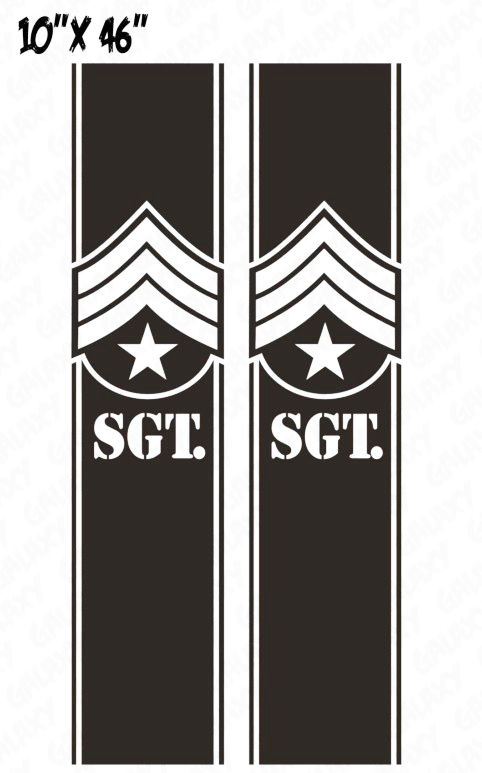 Thumbnail: Universal SGT. Military Bed Stripes Vinyl Decal Sticker 138