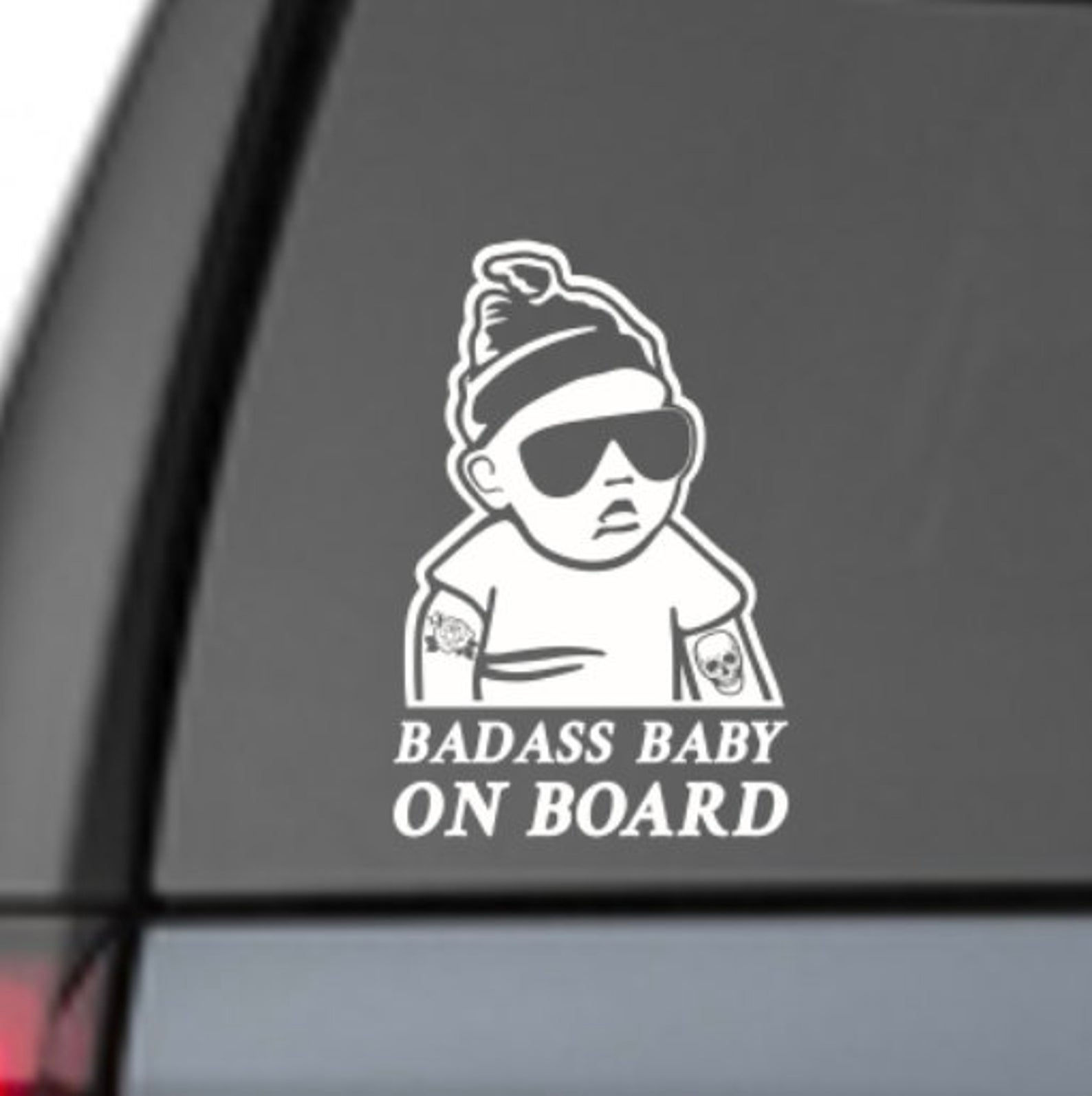 BADASS BABY ON BOARD Decal Sticker