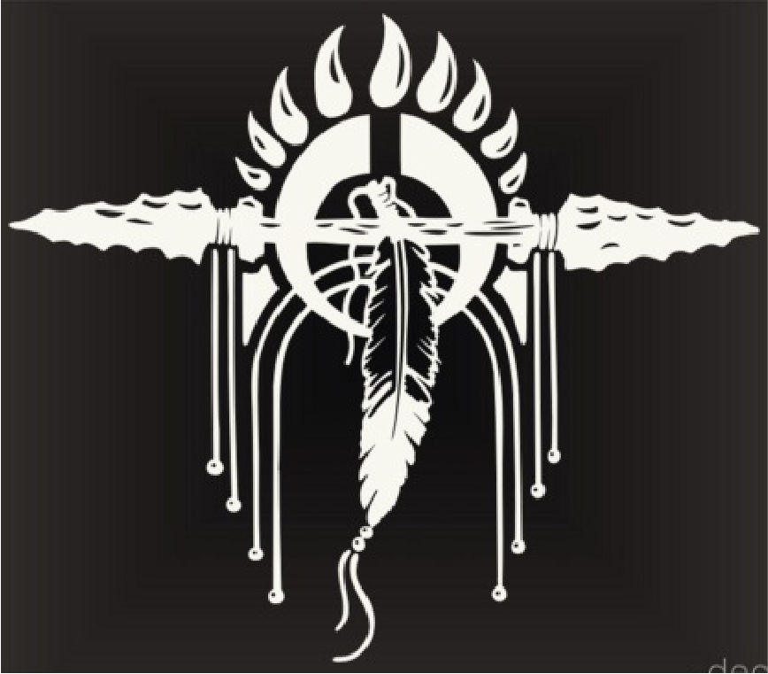 Native American Indian Arrow Head Feather Car Window Decal Sticker 1