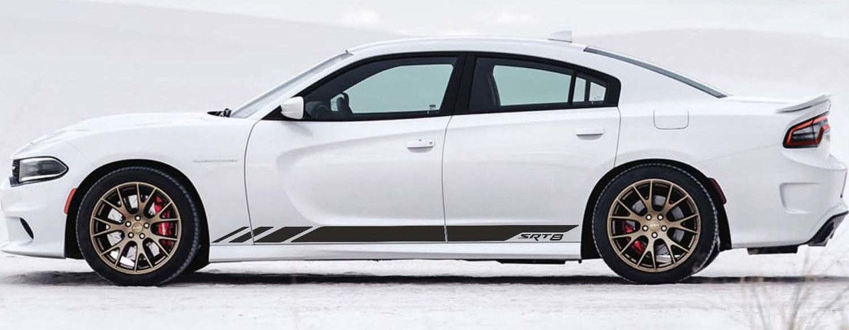 Dodge Challenger Charger SRT8 Rocker Panel Stripes Vinyl Decal Sticker