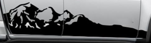 Jeep Wrangler Full Side Mountain Scene Decal 2 (will fit any vehicle)