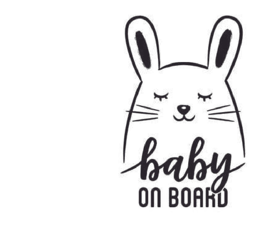 RABBIT BABY ON BOARD Decal Sticker 2