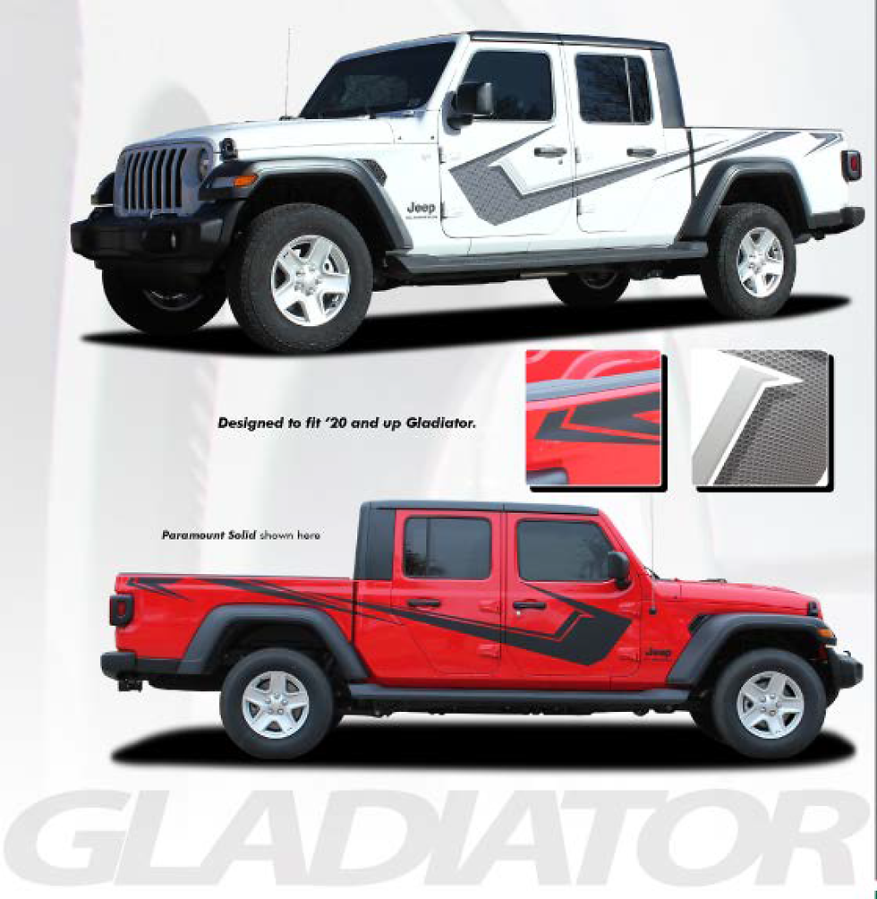 Jeep Gladiator PARAMOUNT 2 Side Stripes Vinyl Decal Stickers