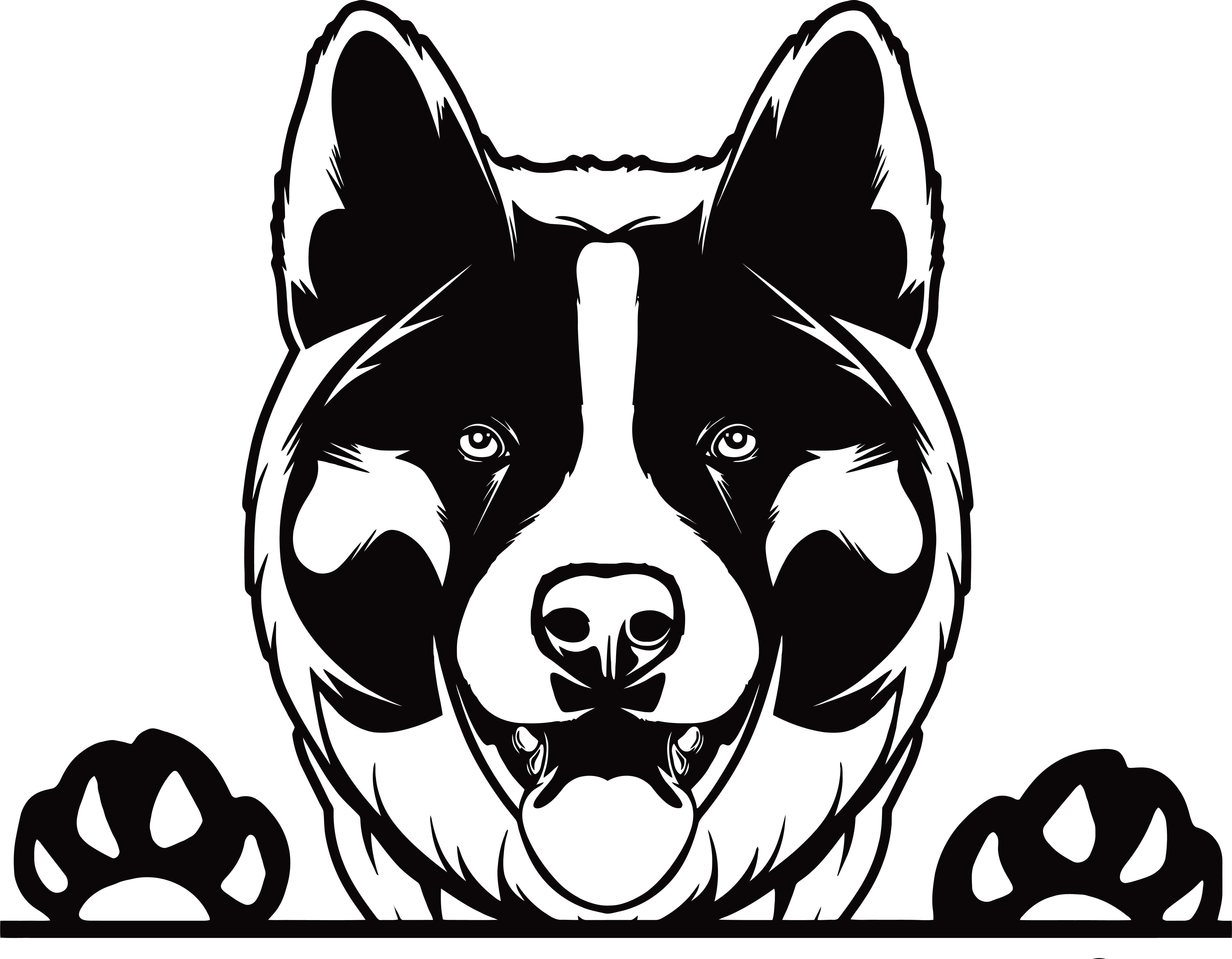 Adorable Peeking Anita Dog Decal Sticker 5