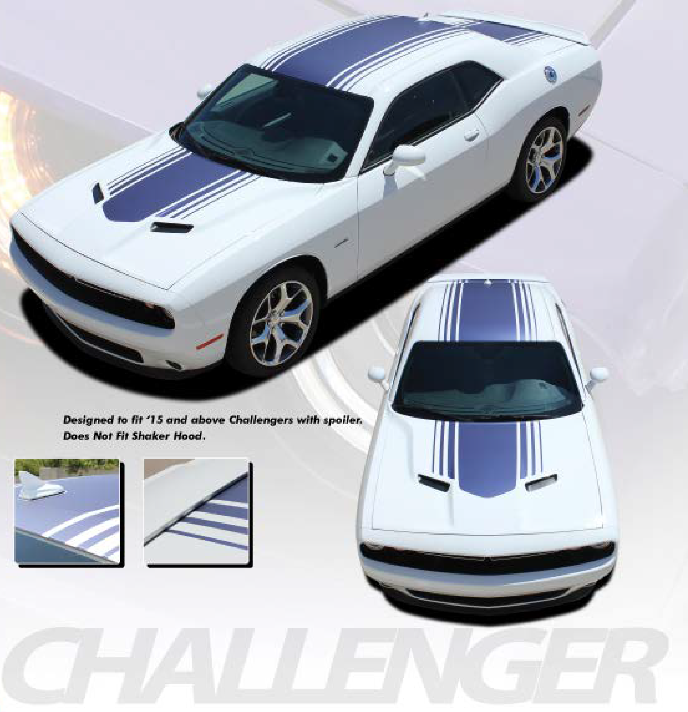 Dodge Challenger SHAKER Rally Stripe Vinyl Decal Sticker