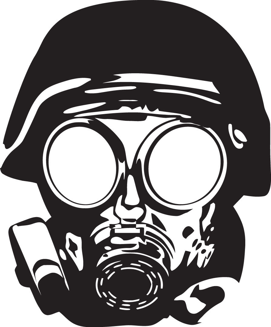 Military Gas Mask Vinyl Decal Sticker