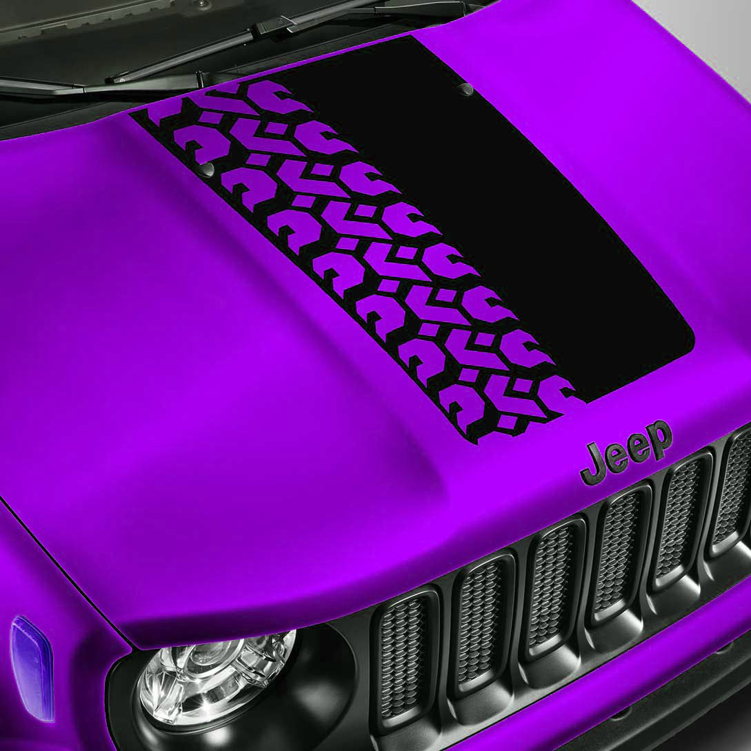 Jeep Wrangler Gladiator Tire Track Hood Stripe Decal Sticker 85