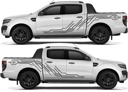 Universal Fulll Side Circuit Board Truck Stripes Vinyl Decal Sticker 537