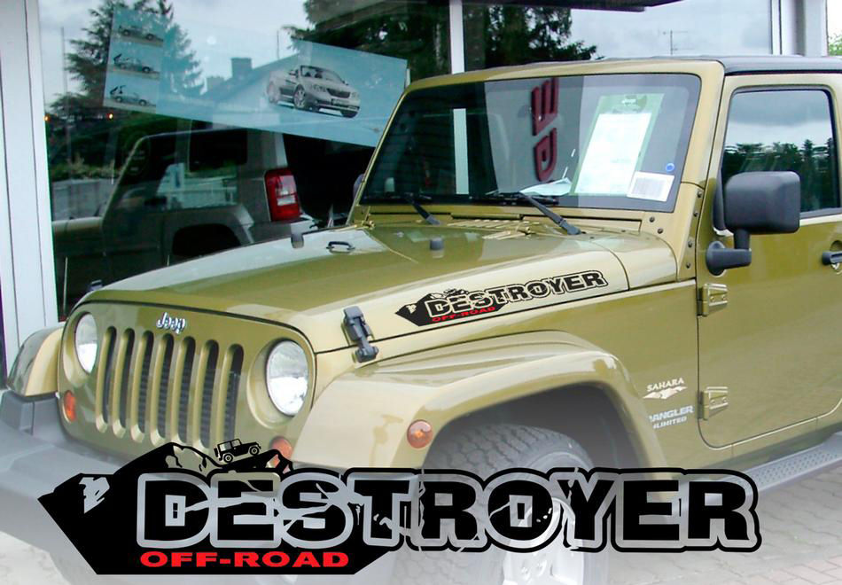 Jeep Rubicon Destroyer Off Road Hood Fender Name Decal Sticker 115