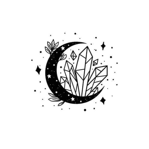 Pagan Wiccan Moon Crystal Flower Bloom Decal Sticker 2