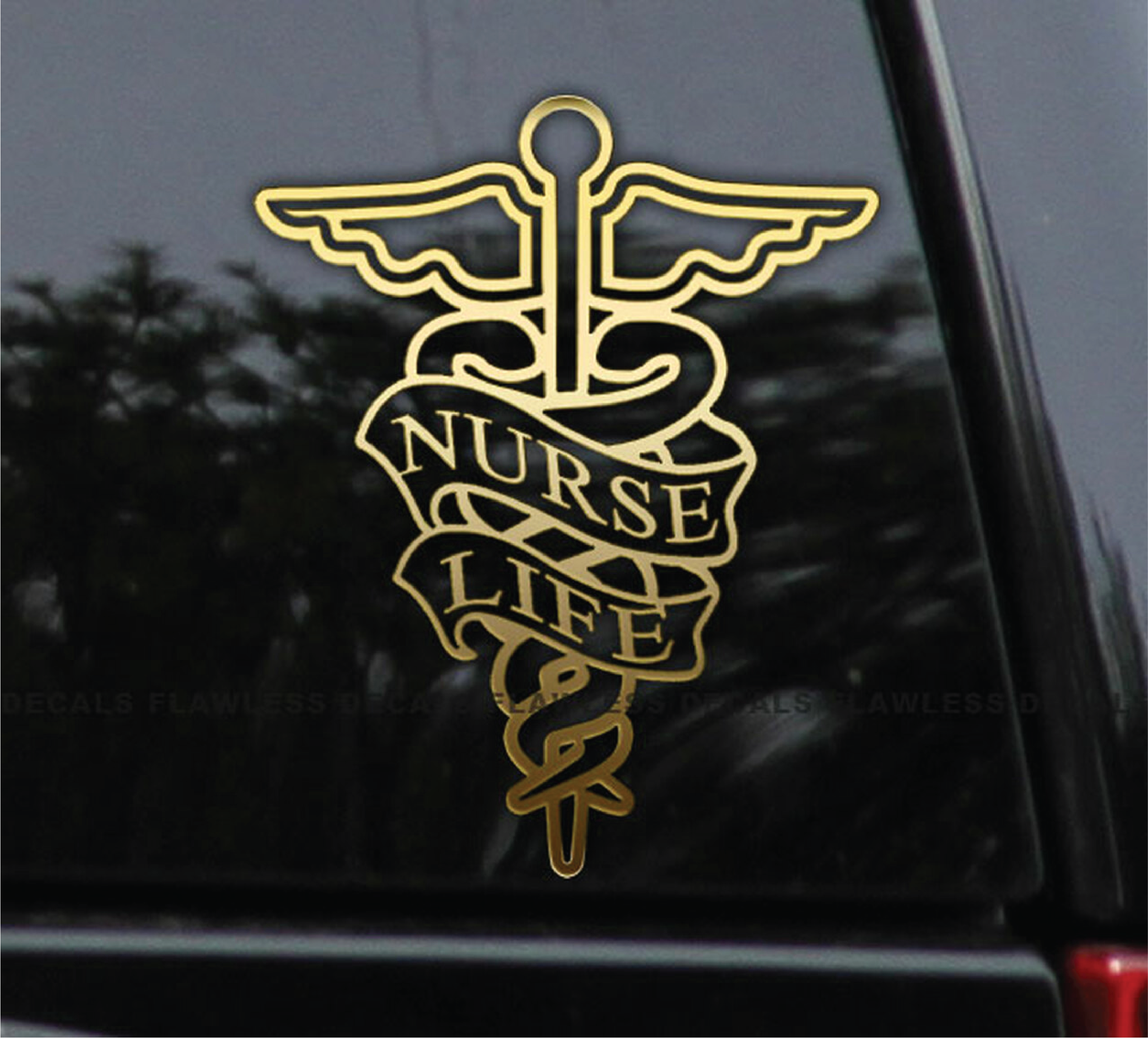 Nurse Life Caduceus decal sticker 4