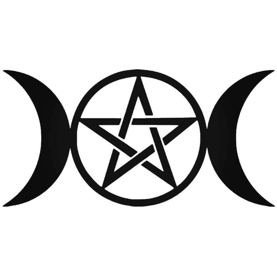 Pagan Wiccan Triple Moon Pentacle Decal Sticker