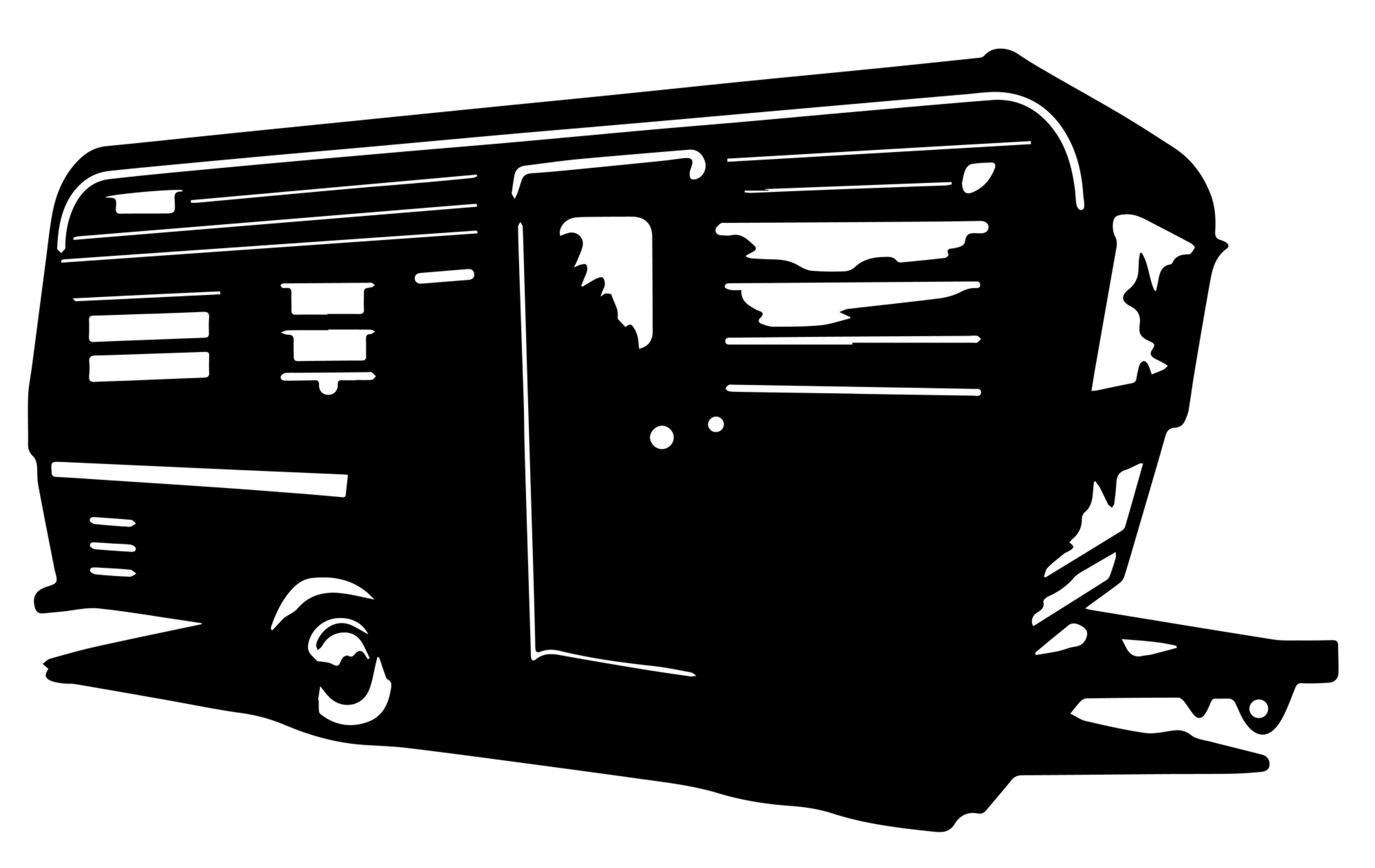 RV Pull Behind Camper Decal Sticker 4 (add any text or saying)