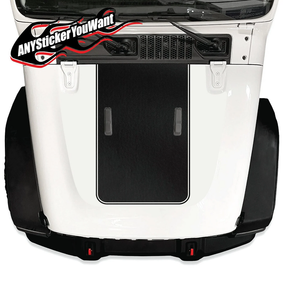 Pinstripe Blackout Hood Vinyl Decal Fits Jeep Wrangler JL_Fits Jeep Gladiator JT
