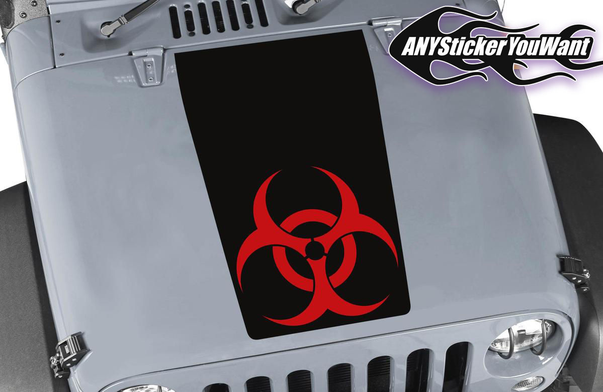 Jeep Wrangler Biohazard Blackout Hood Decal Sticker 110