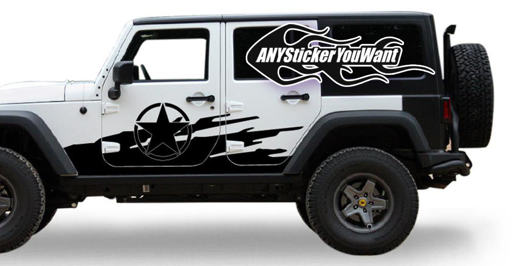 JL Wrangler Willys Star Door Splash Decal Sticker