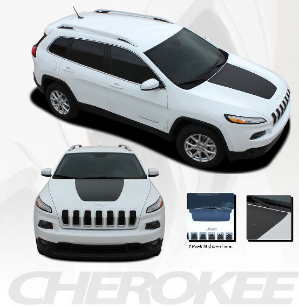 Thumbnail: Jeep Cherokee T-HAWK HOOD 2 Hood Vinyl Decal Stickers