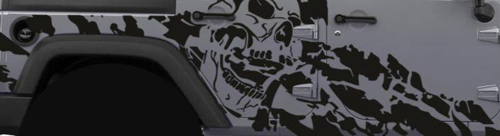 Jeep Gladiator Wrangler Full Side Skull Splash Decal Sticker 77