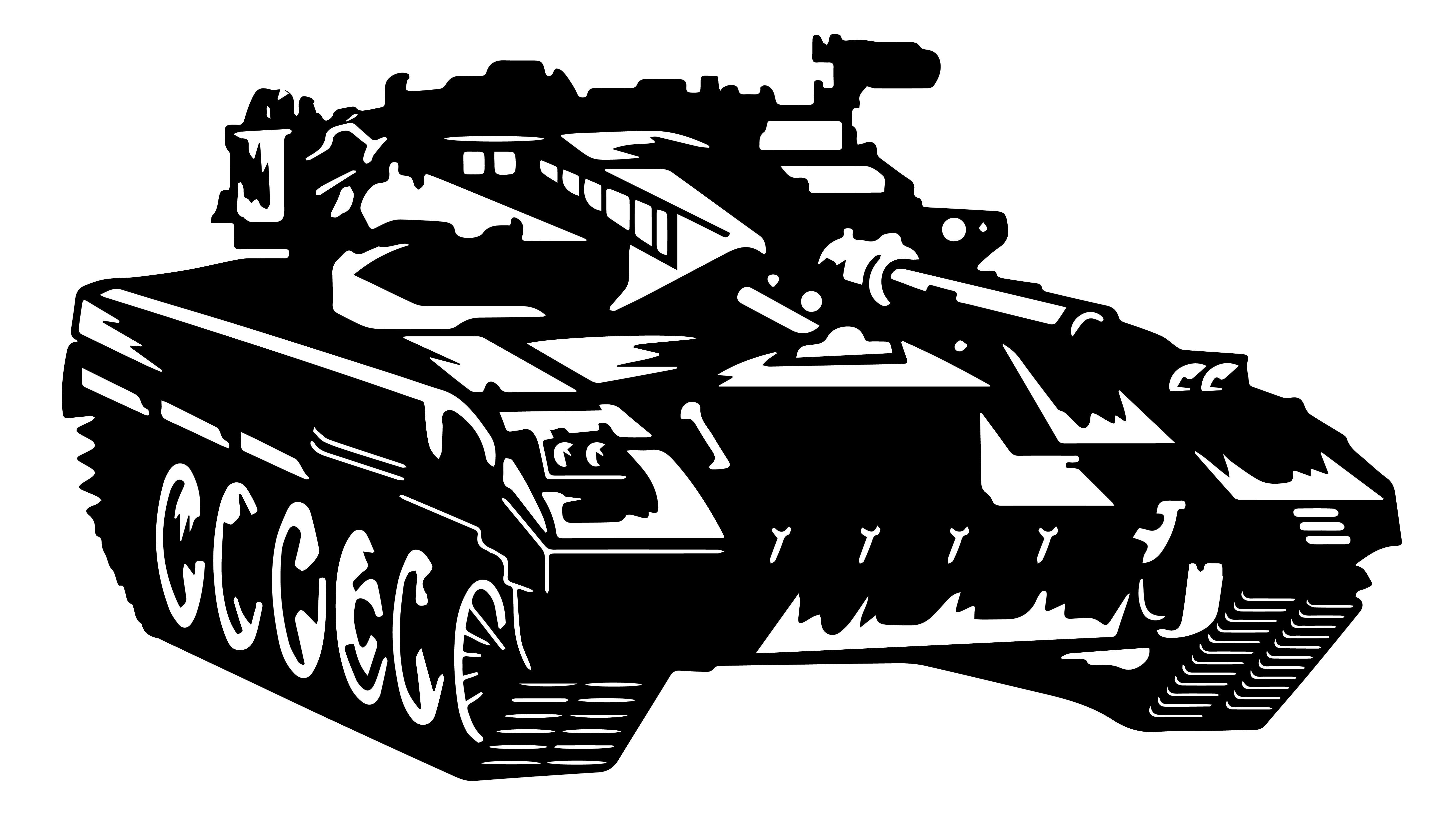 Military Battle Tank Vinyl Decal Sticker 10 (add text)