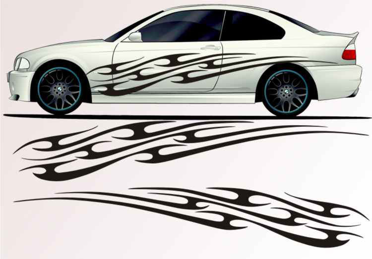 Universal Car Side Decal Sticker Kit 40 (fits most vehicles)