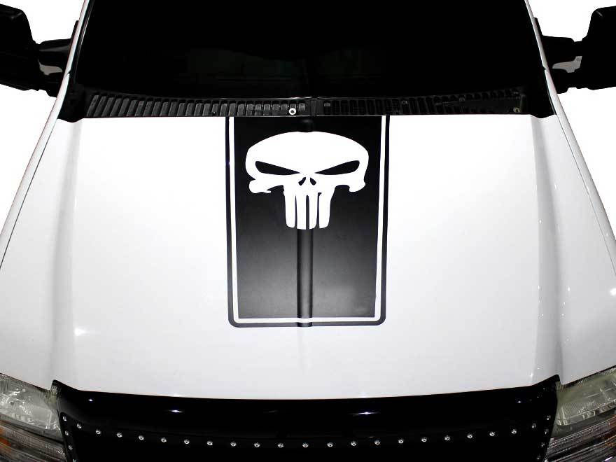 Universal Ford F150 F250 F350 Punisher Hood Stripe Decal Sticker 62