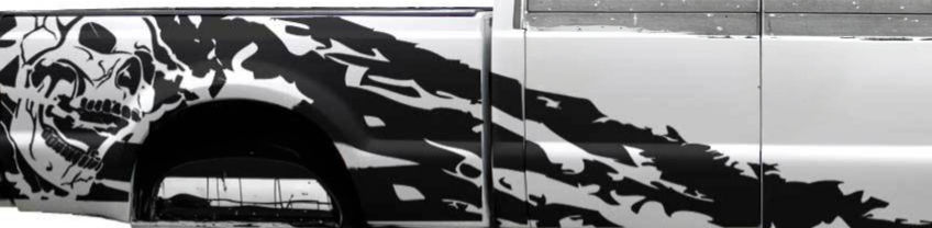 Universal Ford F150 F250 F350 Tattered Ripped Skull Splash Decal Sticker 62