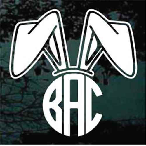 Bunny Ears Monogram Decal Sticker