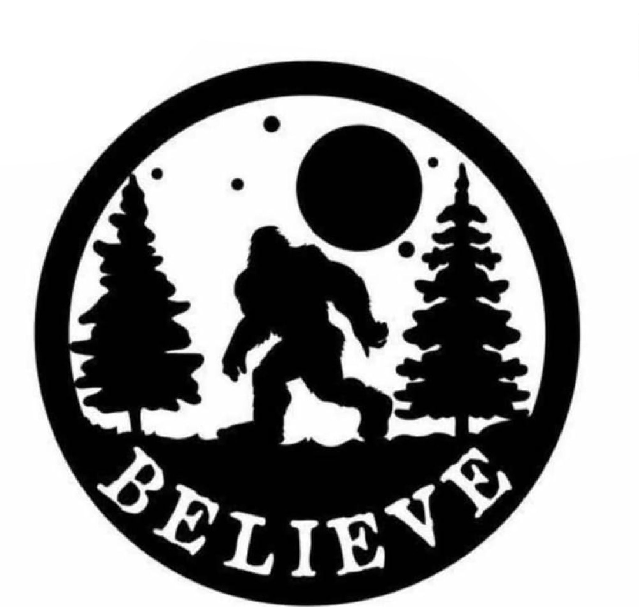 BELIEVE Bigfoot Decal Sticker 2
