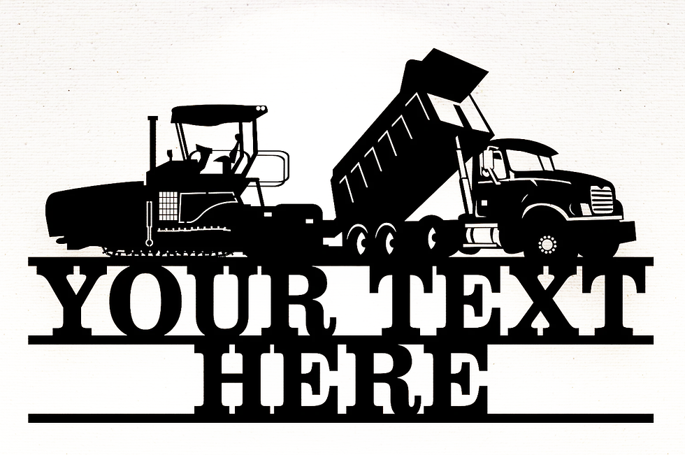 Miniatura: Custom Asphalt Paver and Dump Truck Decal Sticker 3 (add text)