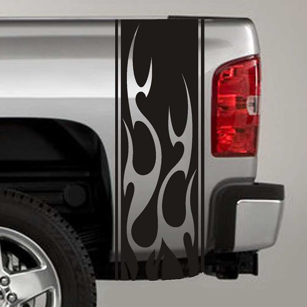 Universal Flame Truck Bed Stripes Vinyl Decal Sticker 150