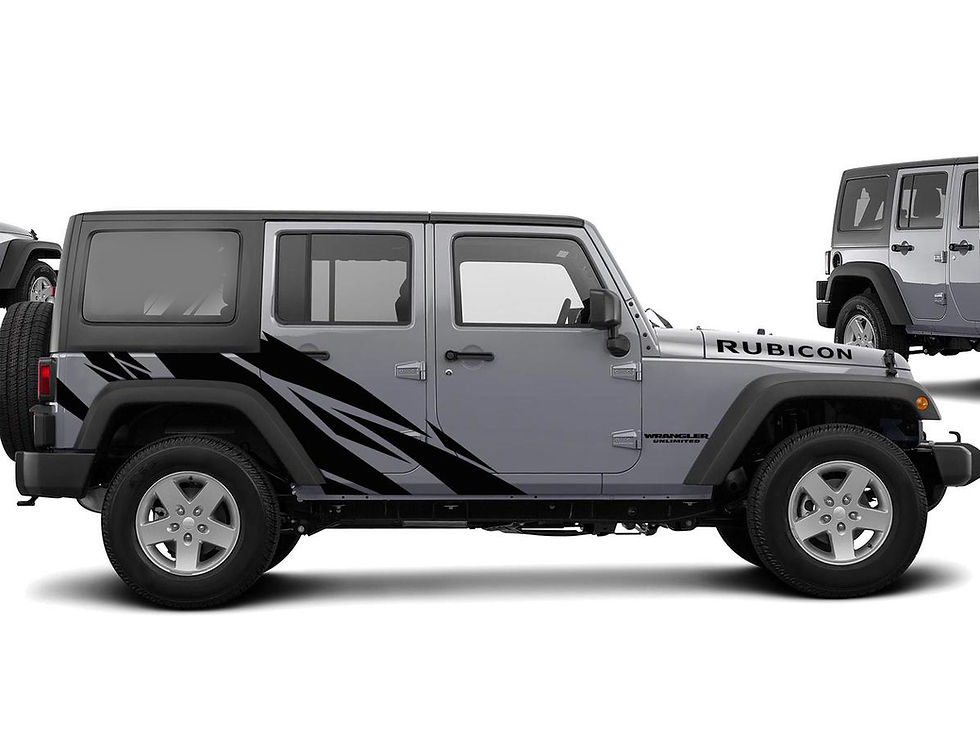 Jeep Wrangler Rubicon Geometric Full Side Decal Sticker 100