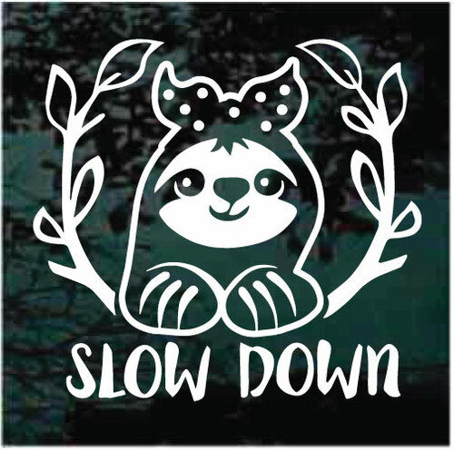Slow Down Sloth Decal Sticker 2