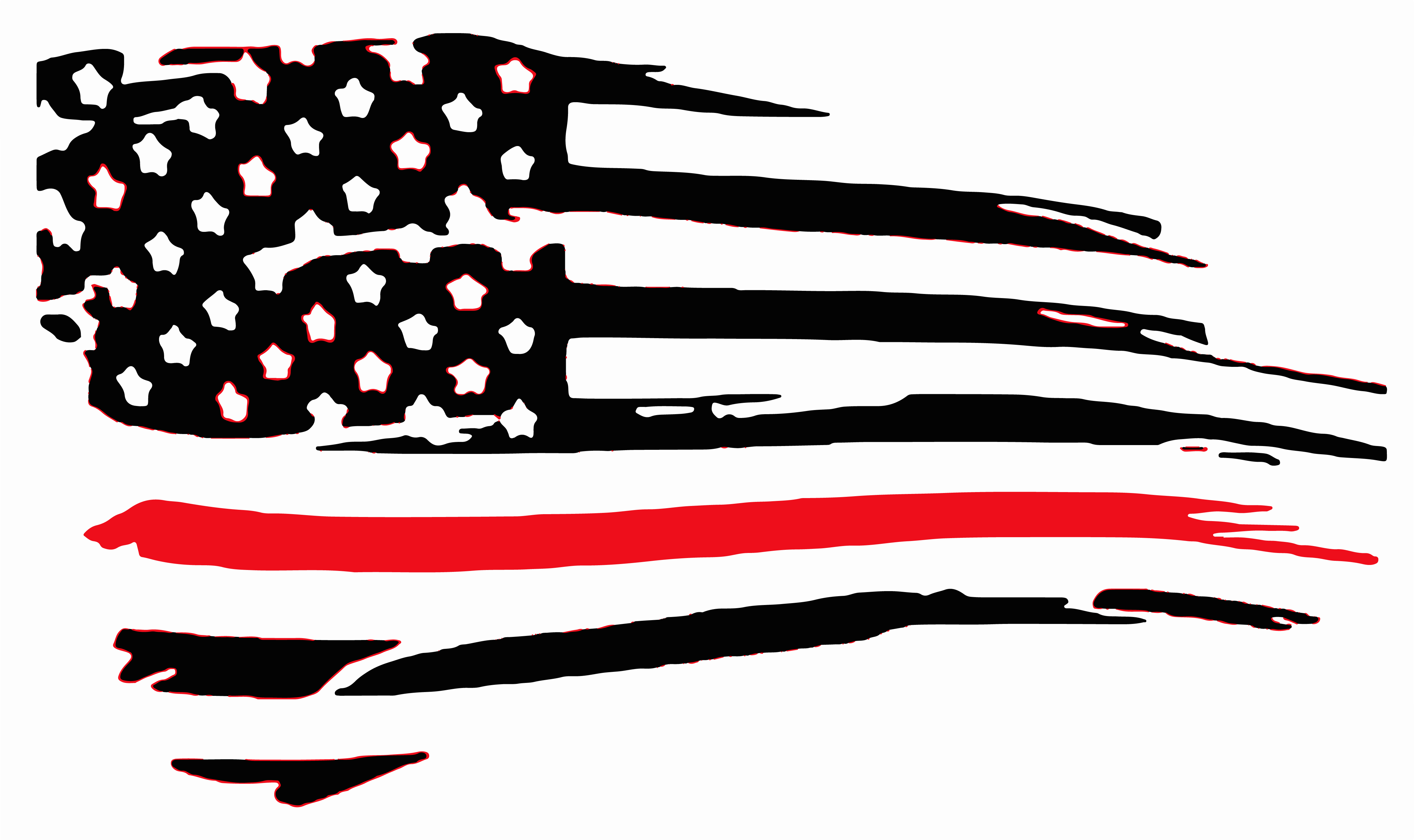 Thin red line distressed flag decal sticker