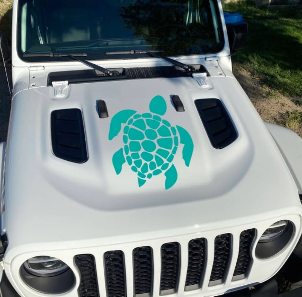 Thumbnail: Jeep Wrangler Gladiator Sea Turtle Hood Decal Sticker 48867