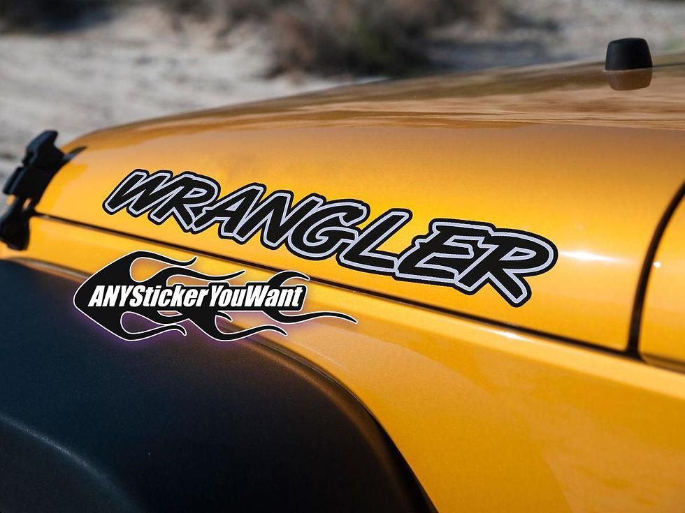 Jeep Wrangler Hood Fender Name Decal Sticker 108