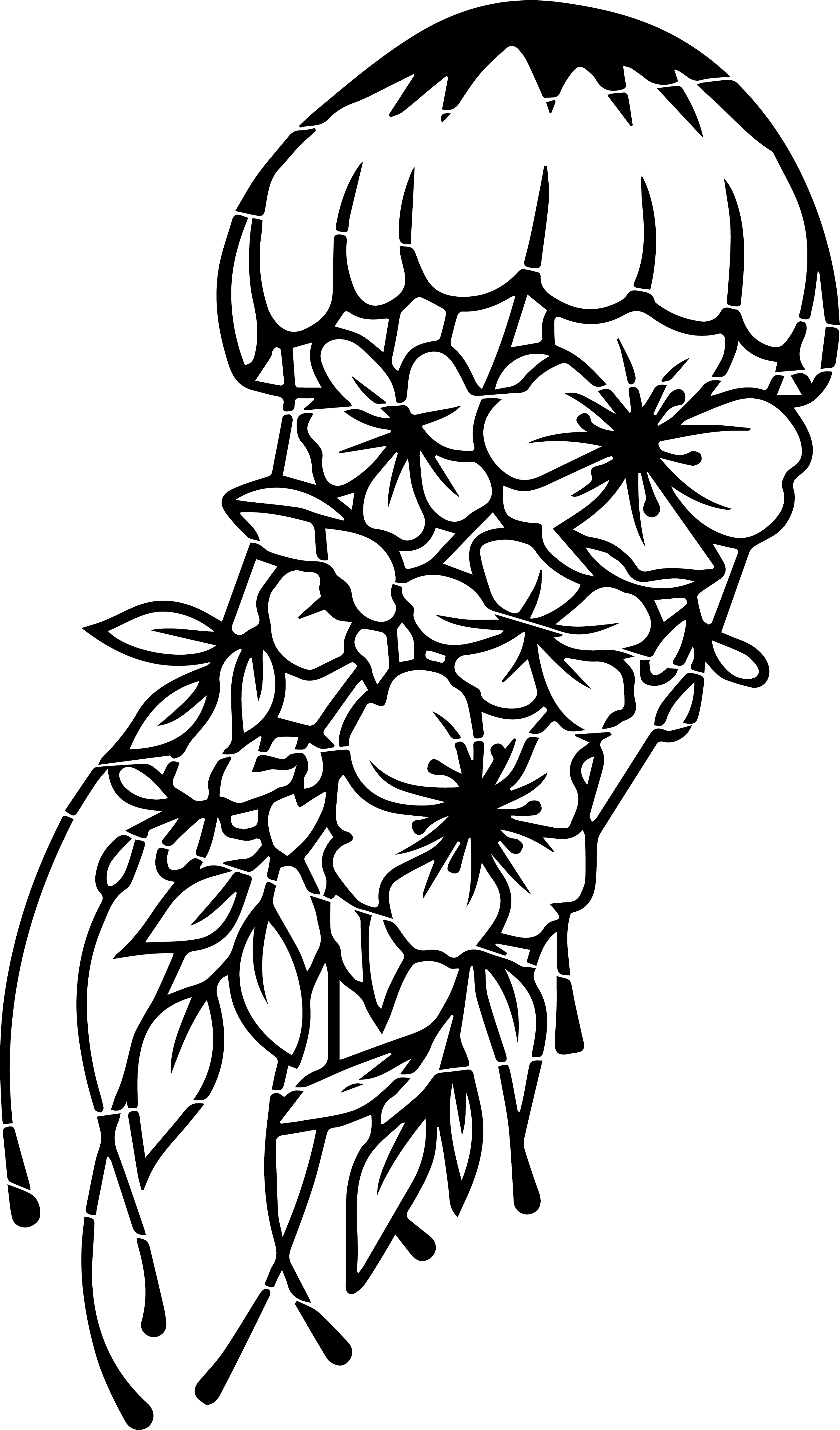 Squiggly Jellyfish Hibiscus Decal Sticker 4