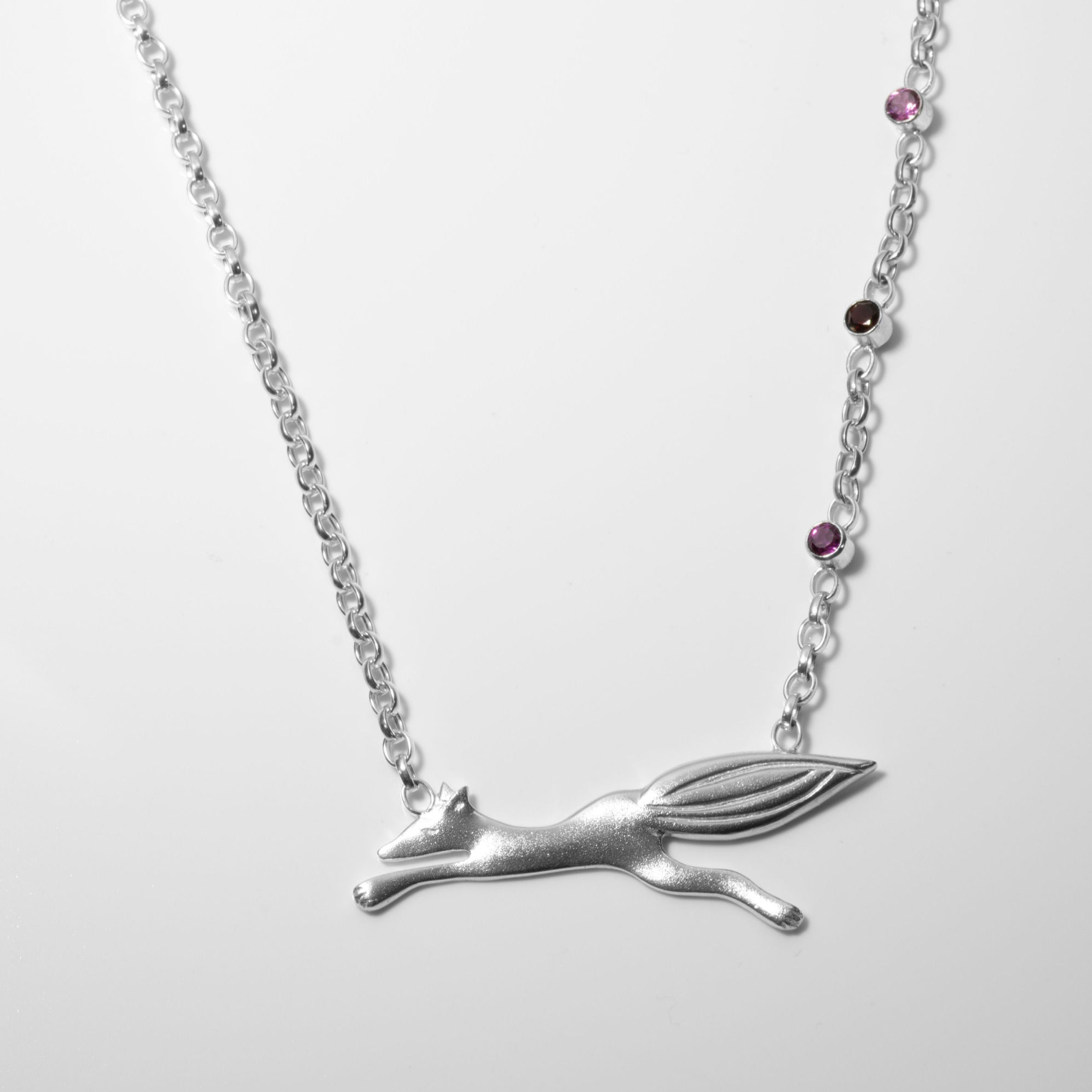 Fox with Garnets Pendant