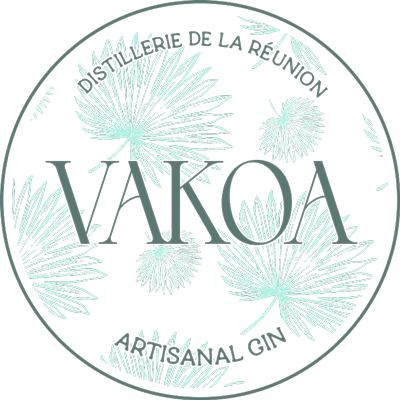 Logo distillerie Vakoa Réunion dry GIN, Cave Roche Verre Bouteille, caviste Réunion, caviste 974 Réunion, Bière Réunion