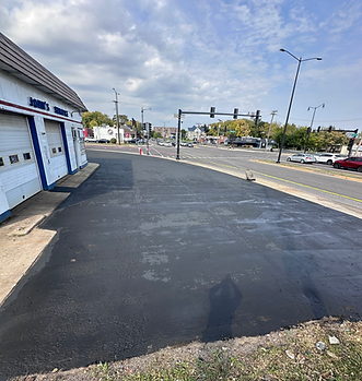 After parking lot sealcoating
