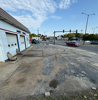 Before parking lot sealcoating