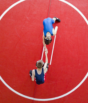 Aerial View of Wrestling Match