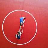 Aerial View of Wrestling Match