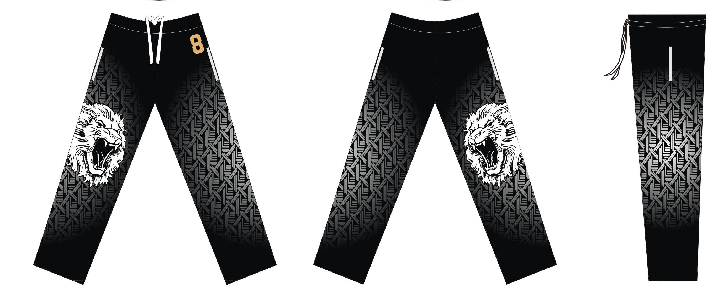 #32100-7F (4) Black Warm Up Pants