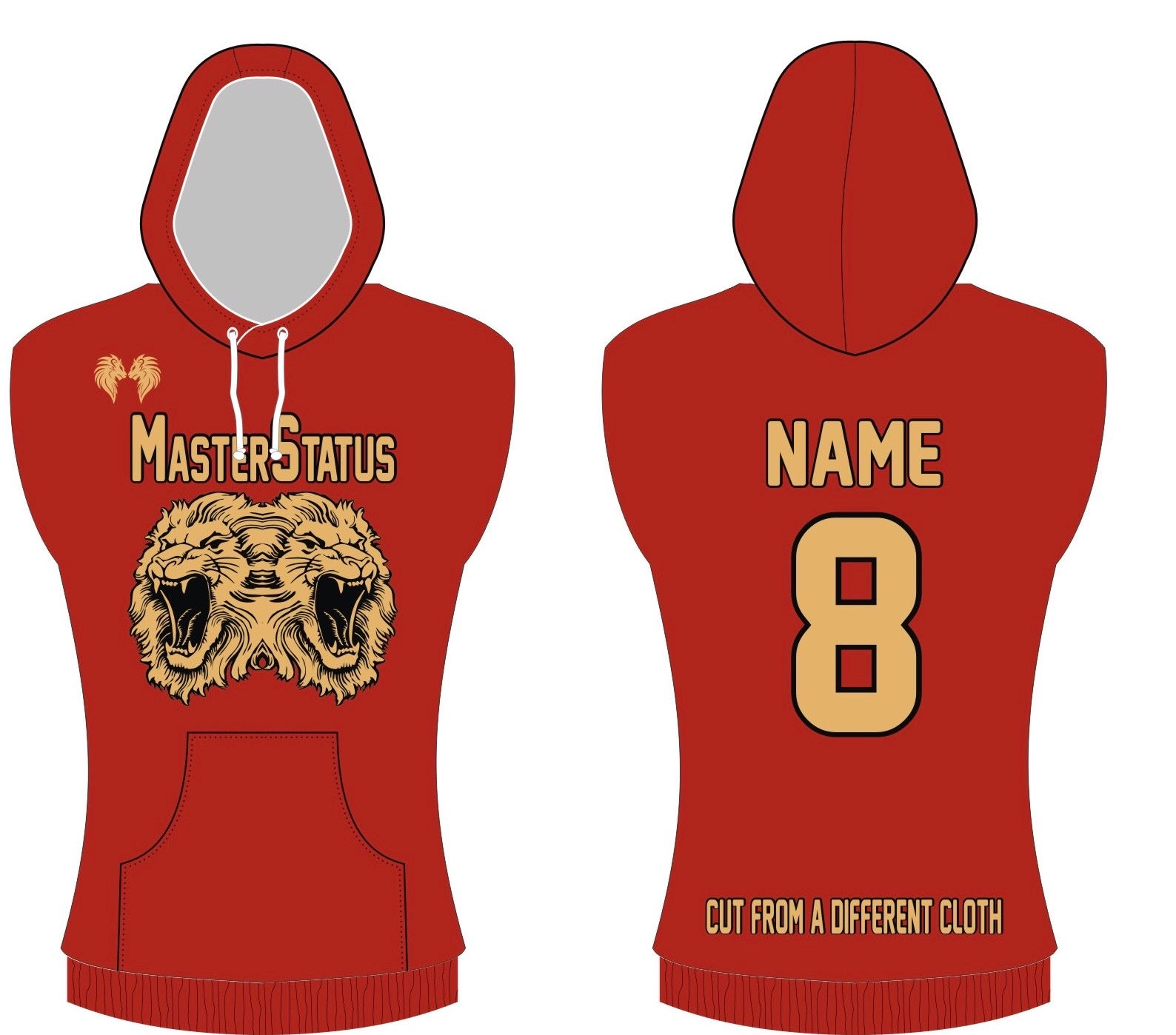 #32100-6A.5 (1) Red Sleeve less Hoodie Only